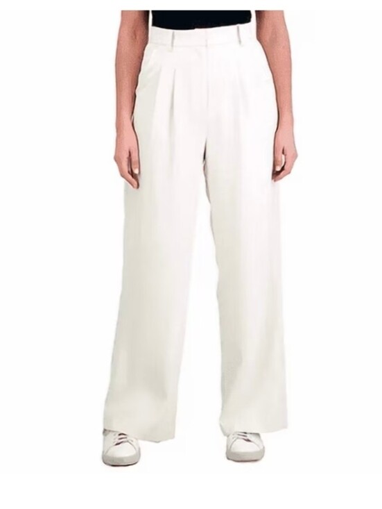 French Connection Pants - French Connection Ivory Wide-Leg High Waist Trousers Size M